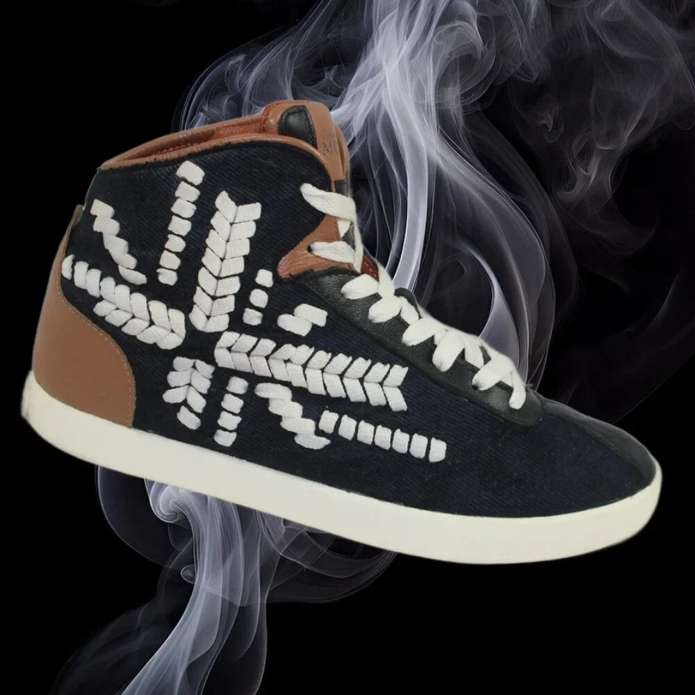 Alexander McQueen x PUMA Medius Mid-Top Trainers Moonless Night Black Size 6.5